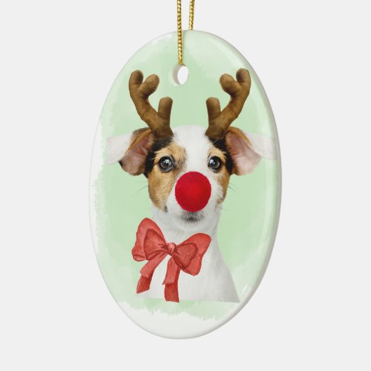 Christmas Dog wAntlers & Oven Mitt Ornament (Links)