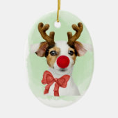 Christmas Dog wAntlers & Oven Mitt Ornament (Voorkant)