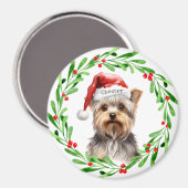 Christmas Dog Yorkie Yorkshire Terrier Feestdagen Magneet (Voorkant / Achterkant)