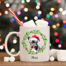Christmas Dog Zwart Frenchie Frans Bulldog Santa