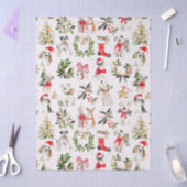 Christmas dogs and greenery pattern tissuepapier (Craft)