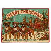"Christmas Dogs" Gift Bag Groot Cadeauzakje (Voorkant)