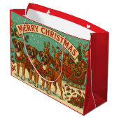"Christmas Dogs" Gift Bag Groot Cadeauzakje (Achterkant Gekanteld)