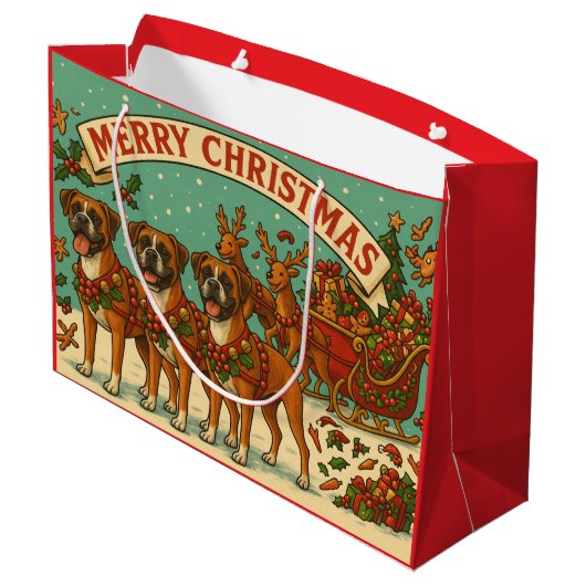 "Christmas Dogs" Gift Bag Groot Cadeauzakje (Achterkant Gekanteld)