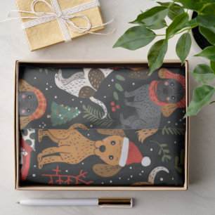 Christmas Dogs Pattern Tissuepapier