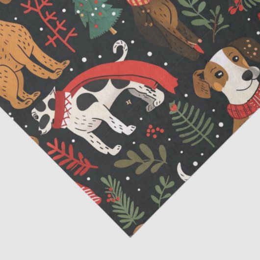 Christmas Dogs Pattern Tissuepapier (Detail)
