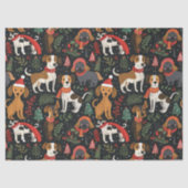 Christmas Dogs Pattern Tissuepapier (Voorkant)