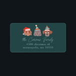 Christmas Dogs Retour Adreslabel Etiket<br><div class="desc">Schattige vakantiethema retouradreslabel met afbeeldingen van schattige hondjes die vakantie-accessoires dragen.</div>