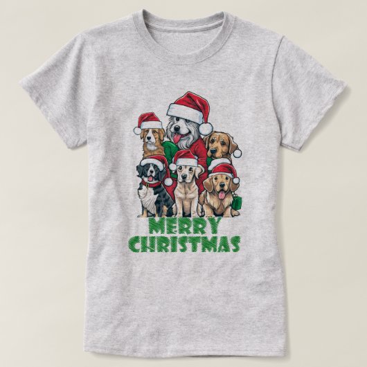 Christmas Dogs Squad Feestelijke Vakantie voor Hon T-shirt (Design voorkant)