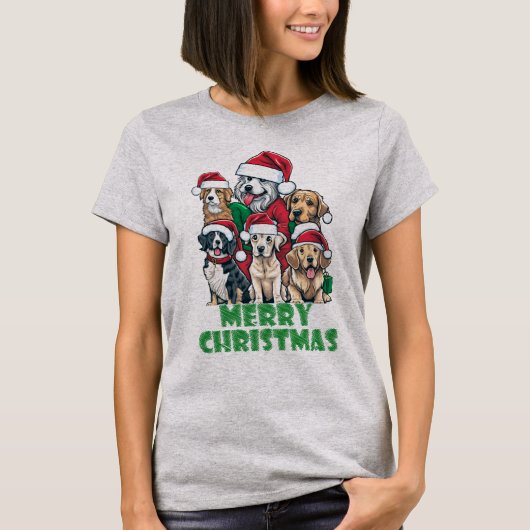 Christmas Dogs Squad Feestelijke Vakantie voor Hon T-shirt (Voorkant)