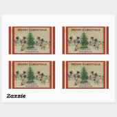 Christmas  Dogs Square Stickers (Vel)
