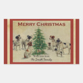 Christmas  Dogs Square Stickers (Voorkant)