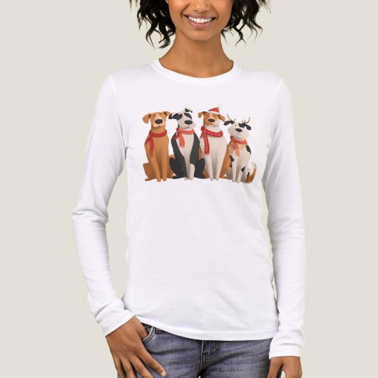 Christmas Dogs Tri-Blend Shirt (Voorkant volledig)