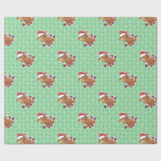 Christmas Donkey Cartoon Cadeaupapier (Vlak)