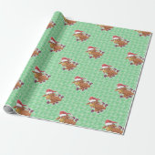 Christmas Donkey Cartoon Cadeaupapier (Uitgerold)
