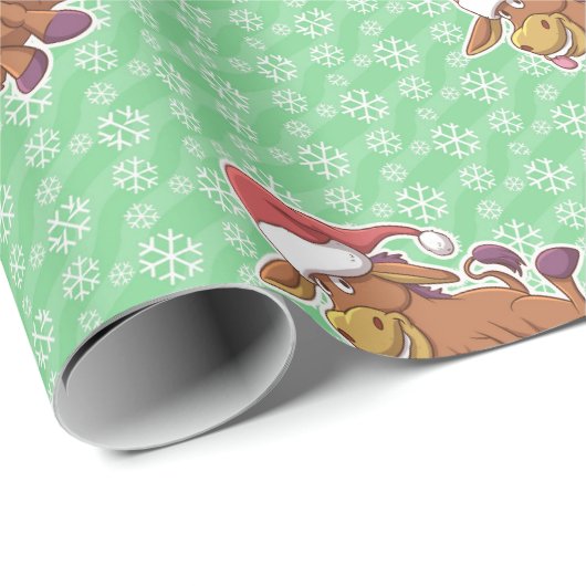 Christmas Donkey Cartoon Cadeaupapier (Rol Hoek)