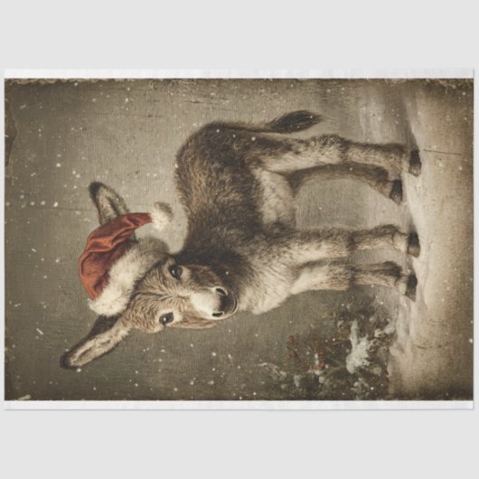 Christmas Donkey  Decoupage Tissuepapier (Voorkant)