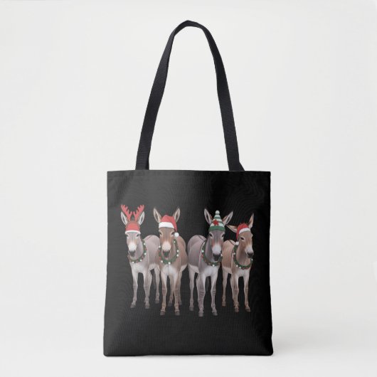 Christmas Donkey Lover Gift Farm Xmas  Tote Bag (Voorkant)