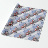 Christmas donkey with funny red hat cadeaupapier (Uitgerold)
