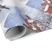 Christmas donkey with funny red hat cadeaupapier (Rol Hoek)