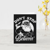 Christmas Don't Stop Believin' Santa Outline  Kaart (Gele Bloem)