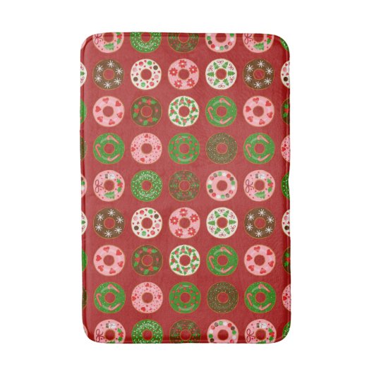 Christmas Donut Holiday Treat Pattern Badmat (Voorkant Verticaal)