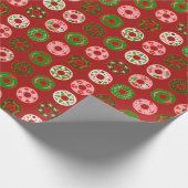 Christmas Donut Holiday Treat Pattern Cadeaupapier (Hoek)