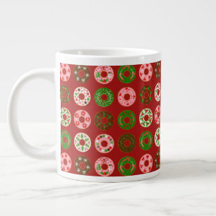 Christmas Donut Holiday Treat Pattern Grote Koffiekop