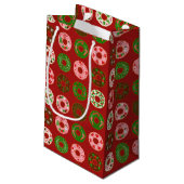 Christmas Donut Holiday Treat Pattern Klein Cadeauzakje (Achterkant Gekanteld)