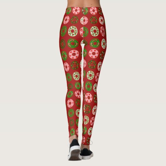 Christmas Donut Holiday Treat Pattern Leggings (Achterkant)