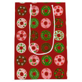 Christmas Donut Holiday Treat Pattern Medium Cadeauzakje (Achterkant)
