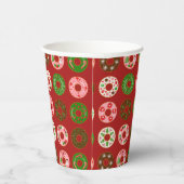Christmas Donut Holiday Treat Pattern Papieren Bekers (Rechts)