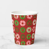 Christmas Donut Holiday Treat Pattern Papieren Bekers (Voorkant)