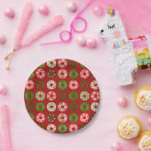 Christmas Donut Holiday Treat Pattern Papieren Bordje (Feest)