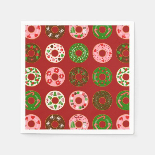 Christmas Donut Holiday Treat Pattern Servet (Voorkant)