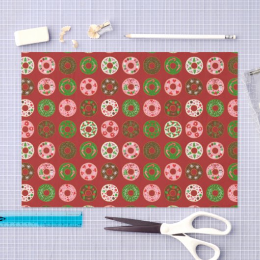 Christmas Donut Holiday Treat Pattern Tissuepapier (Craft)