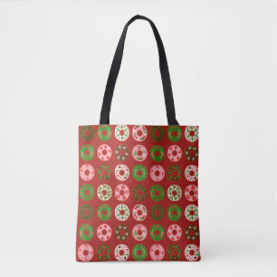 Christmas Donut Holiday Treat Pattern Tote Bag