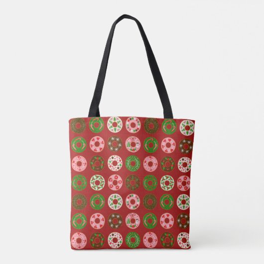 Christmas Donut Holiday Treat Pattern Tote Bag (Achterkant)