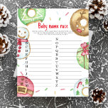 Christmas donuts - Baby naam race spel<br><div class="desc">Winter Baby shower. Kerstkoekjes met strooisel,  donuts met strooisel. De kerstman baby shower ze.</div>