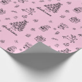 Christmas Doodle Custom Naam Gepersonaliseerd Cadeaupapier (Hoek)