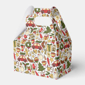 Christmas Doodle Pattern Favor Box Bedankdoosjes (Voorkant Zijde)