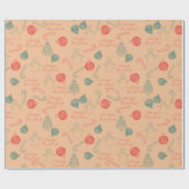 Christmas Doodle Pattern | Snowmen, Trees & Candy  Cadeaupapier (Vlak)