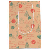 Christmas Doodle Pattern | Snowmen, Trees & Candy  Medium Cadeauzakje (Achterkant)