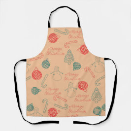 Christmas Doodle Pattern | Snowmen, Trees & Candy  Schort