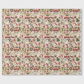 Christmas Doodle Wrapping Paper Cadeaupapier (Vlak)