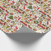 Christmas Doodle Wrapping Paper Cadeaupapier (Hoek)