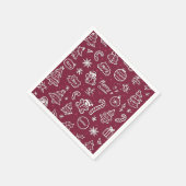 Christmas Doodles Paarse vrolijke kerst Servet (Hoek)