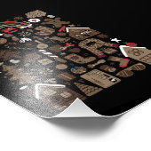 Christmas Doodles Retro Vakantie Vintage Trees Foto Afdruk (Hoek)