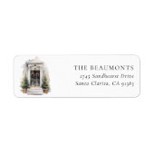 Christmas Door Return Address Label (Voorkant)