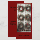 Christmas Door Wreath Holiday Personalized Card (Voorkant / Achterkant)